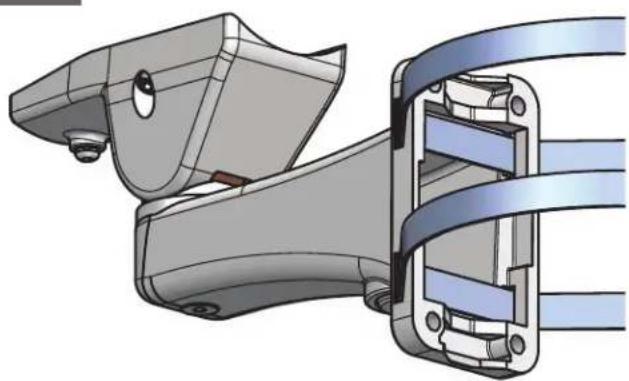 Moog EXVF5C-1 - If attaching to pole, first break away tabs with pliers and remove (4) strap plugs. - 1