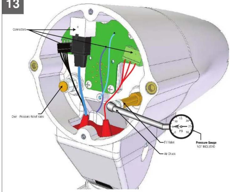 Moog EXPF5C-1 - Depress the fill valve. Drain all air from the housing and repeat 3 times to remove all moisture. - 1