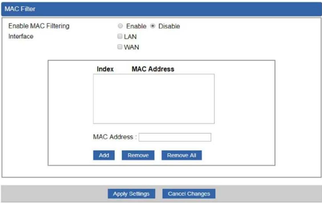 Planet LCG-300W - MAC Filtering - 1