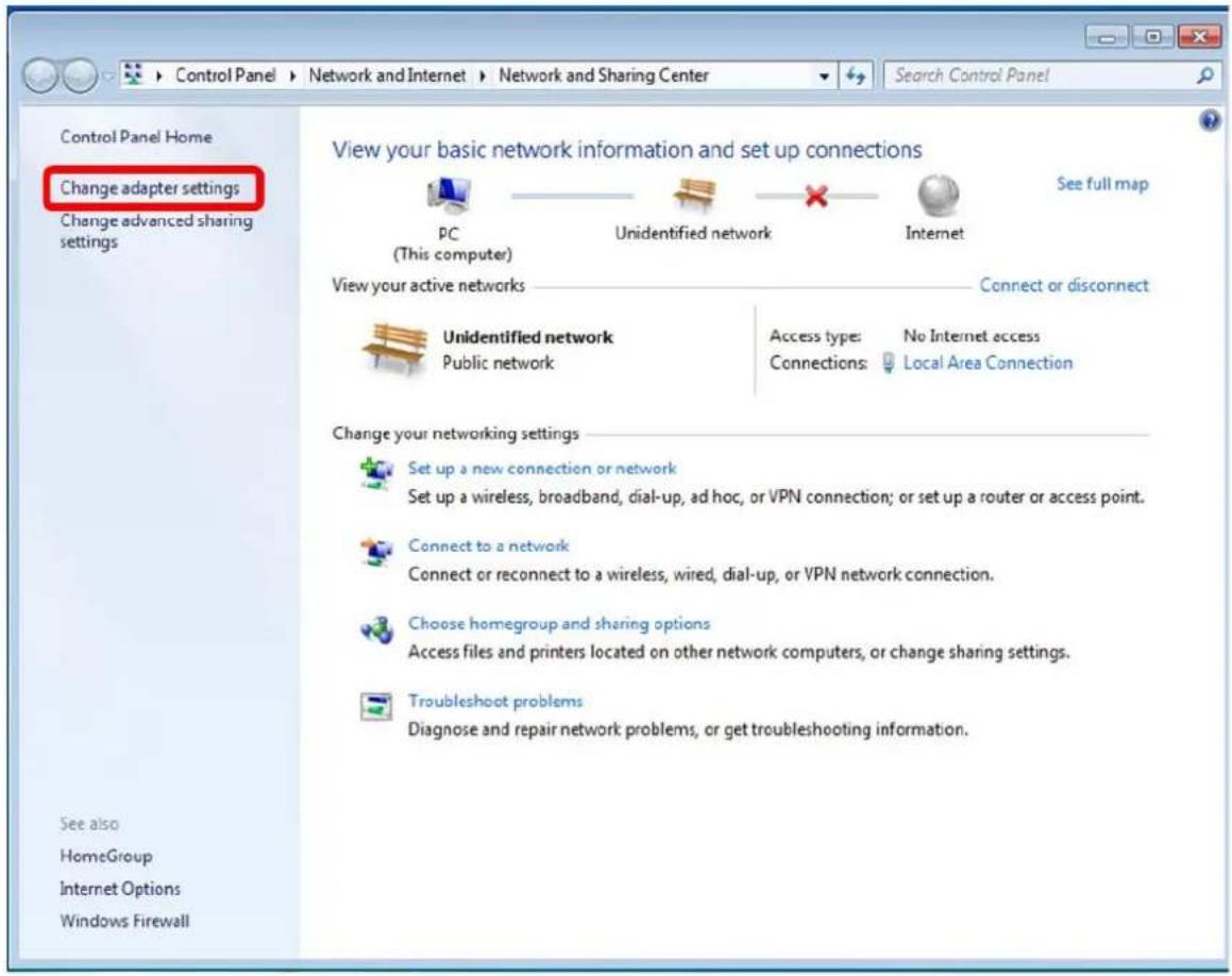 Planet LCG-300W - Click "Change adapter settings". - 1