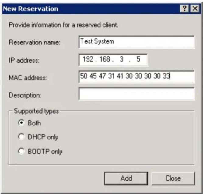 Raritan PX2-5524K2 - Windows IP address reservation illustration: - 1