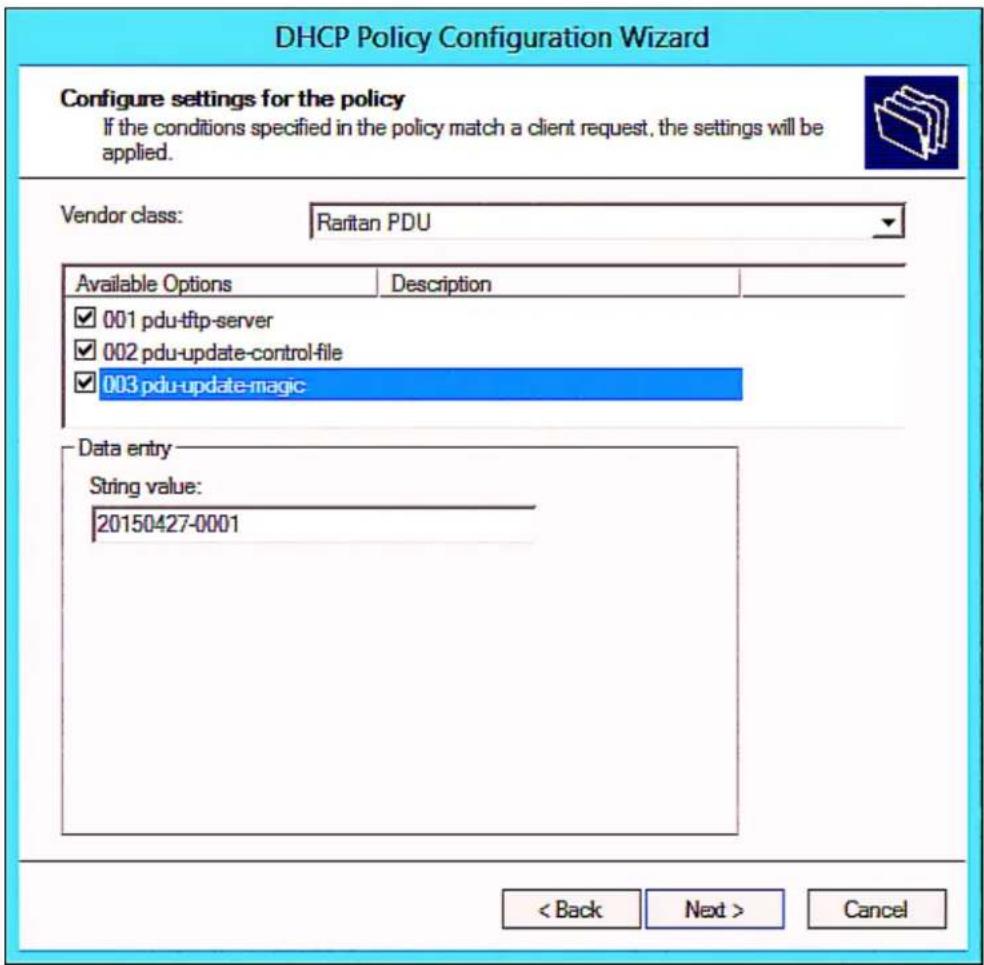 Raritan PX2-5524K2 - Configure settings for the policy - 3