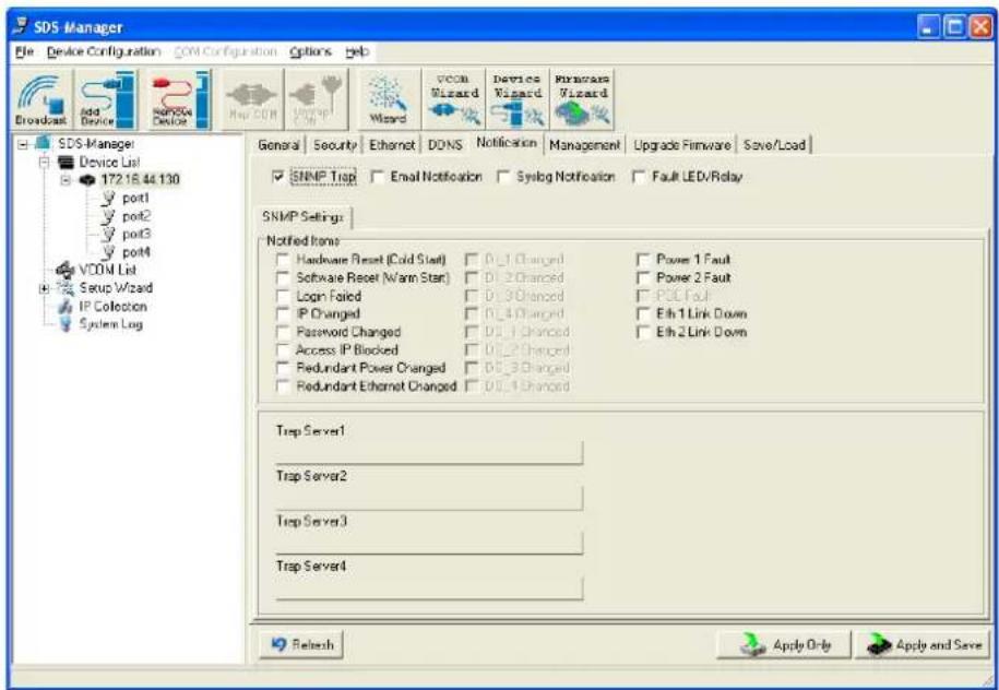 Milan SDSFX3113-111-LRT - Notification tab - SNMP Trap - 1