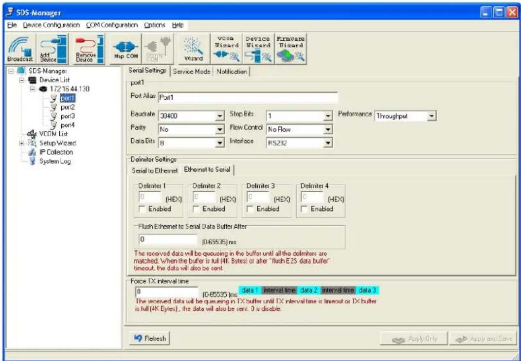 Milan SDSFX3113-111-LRT - Configure Serial Port - 1