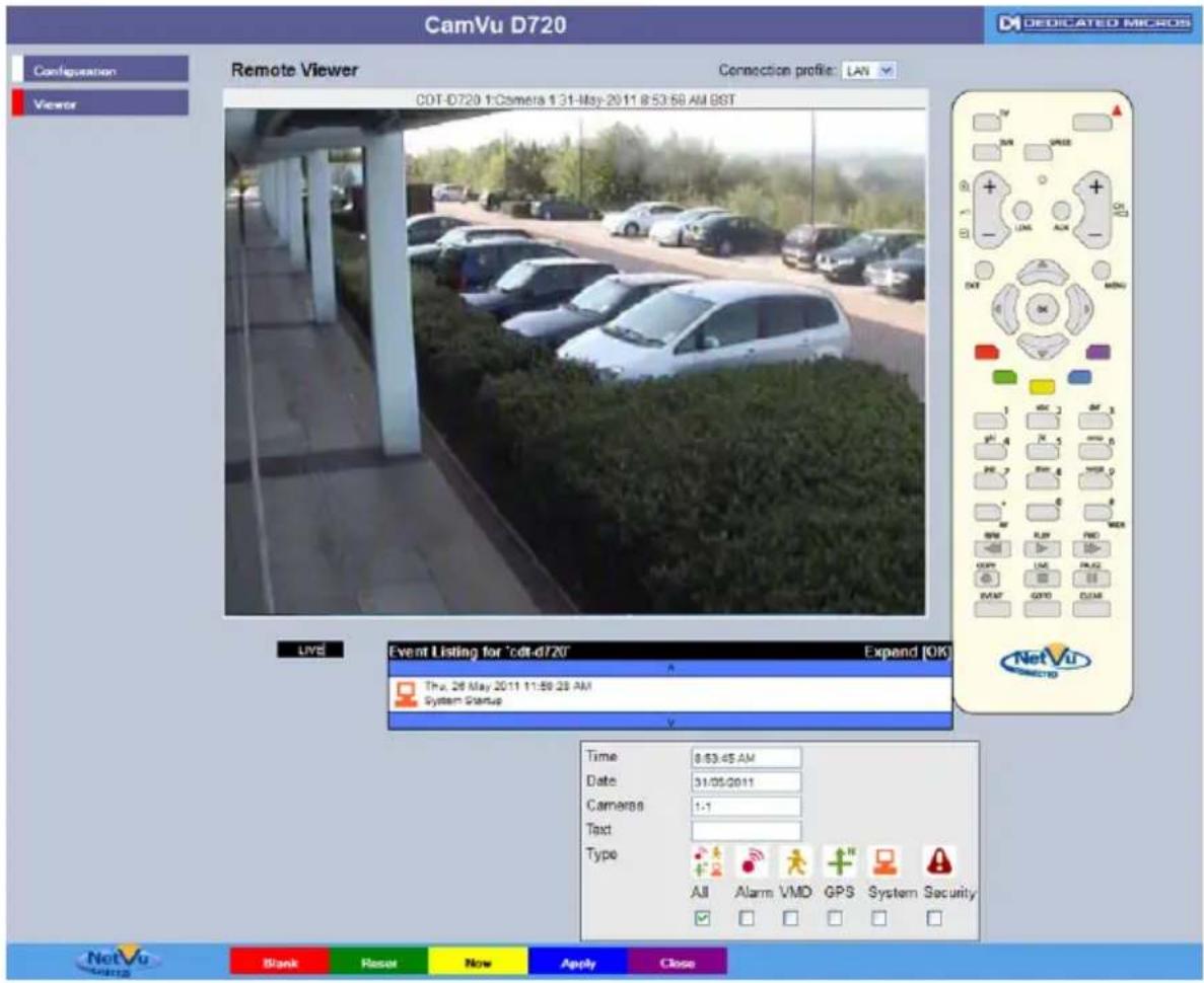 Dedicated Micros CamVu720 - Filter Search Menu - 1