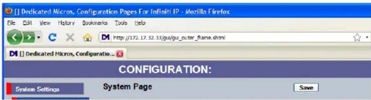 Dedicated Micros CamVu720 - Accessing the Configuration Pages - 2