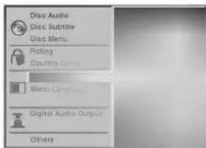Disc Audio Disc Subprime Disc Menu Pating Country Game Macro Language Digital Audio Output Others