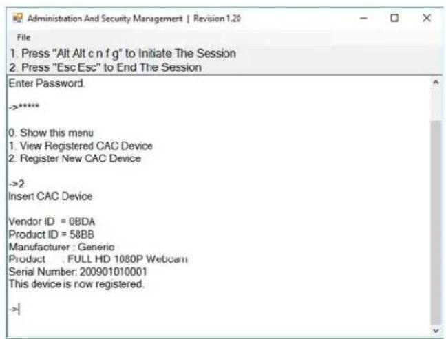 Black Box SS4P-QH-DVI-UCAC - Configure the CAC Port via User Menu Options - 1