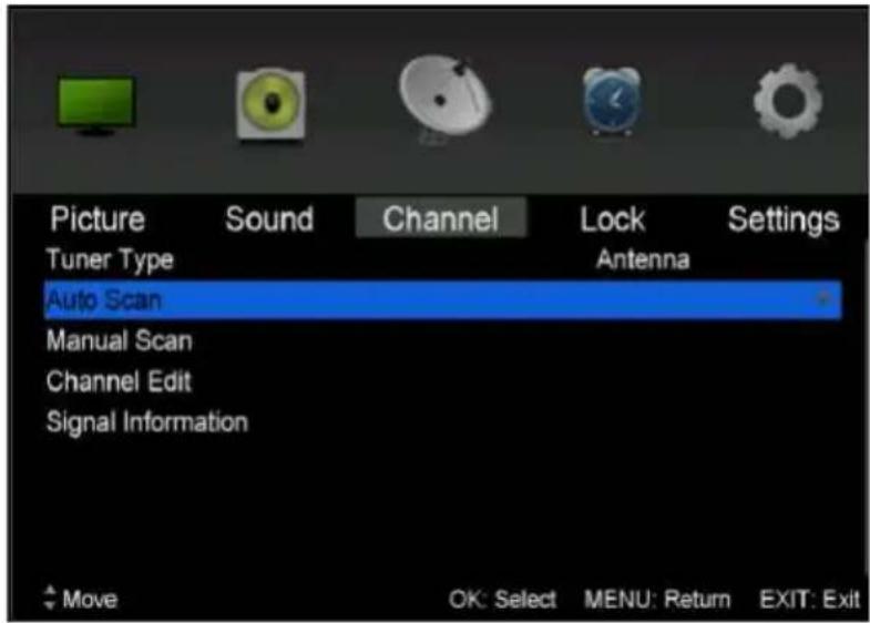 HITACHI VZ435100 - Channel menu (DTV &amp; ATV mode) - 1