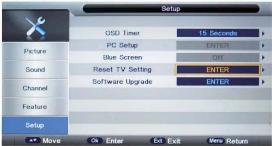 Palsonic TFTV558LED - SETUP menu - 1