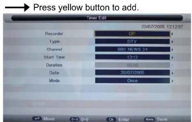Palsonic TFTV558LED - PVR settings - 4