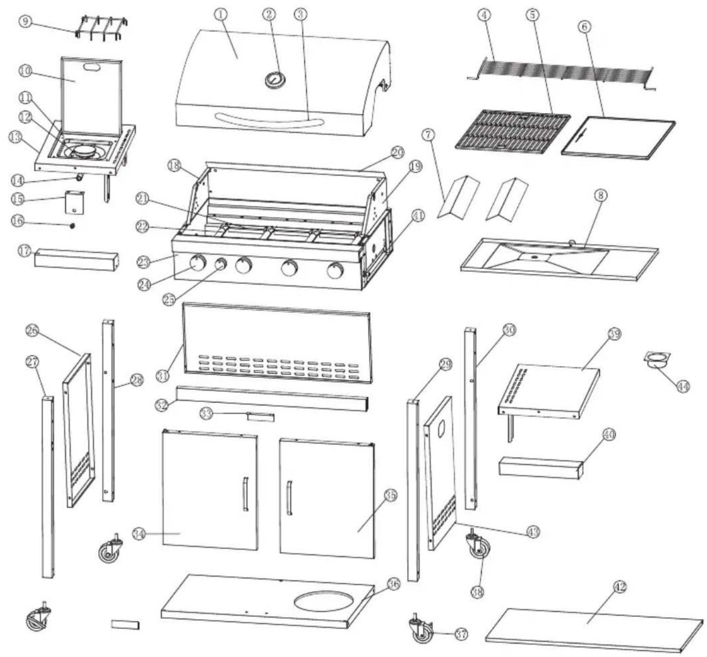 Gasmate Torino BQ1056 - Parts list - 4b - 4