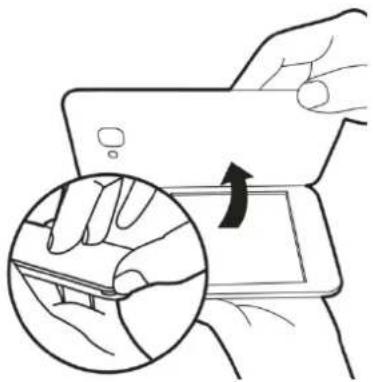 GSmart Alto A2 - Installing or uninstalling the SIM Card, Battery, and Memory Card To remove the back cover - 1