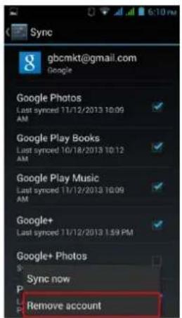 GSmart Alto A2 - To remove Gmail account - 1