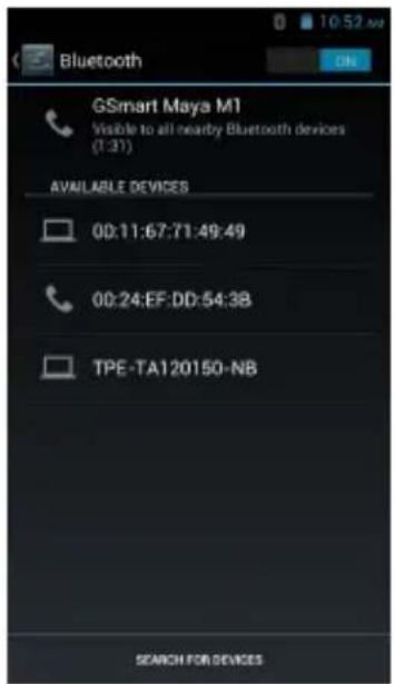 GSmart Maya M1 - To turn Bluetooth on or off - 1