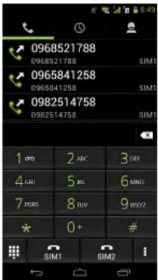 GSmart G1362 - To make a call from the Phone screen - 1