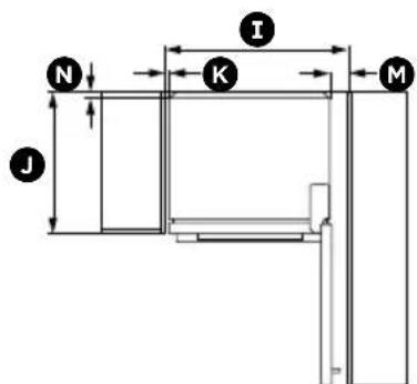 Fisher & Paykel RF442BRGW6 - Product and cabinetry dimensions - 3