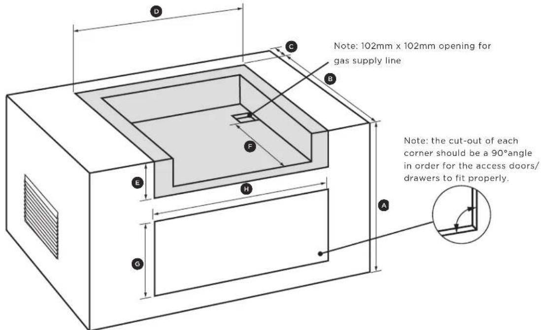 Fisher & Paykel BGB48-BQAR-N - Built-in construction details - 1