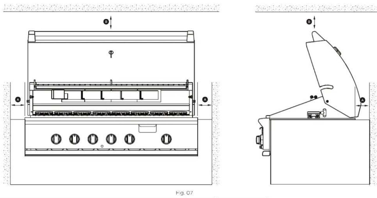 Fisher & Paykel BGB48-BQAR-N - Clearances to non-combustible construction\* - 1