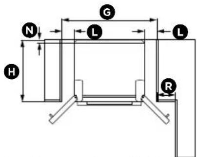 Fisher & Paykel RF442BRGX6 - Product and cabinetry dimensions - 5