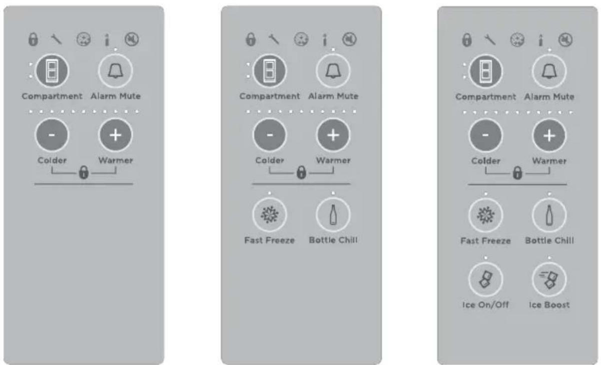 Fisher & Paykel RF442BRGX6 - Internal control panel to adjust temperatures - 1