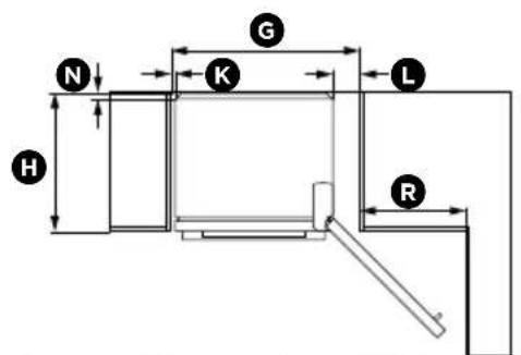 Fisher & Paykel RF442BRGX6 - Product and cabinetry dimensions - 2