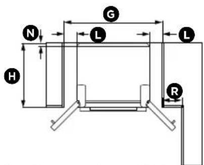 Fisher & Paykel RF442BLGX6 - Product and cabinetry dimensions - 5