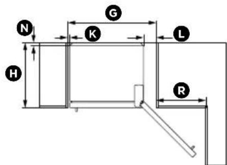 Fisher & Paykel RF442BLGX6 - Product and cabinetry dimensions - 3
