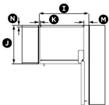 Fisher & Paykel RF442BLGX6 - Product and cabinetry dimensions - 4
