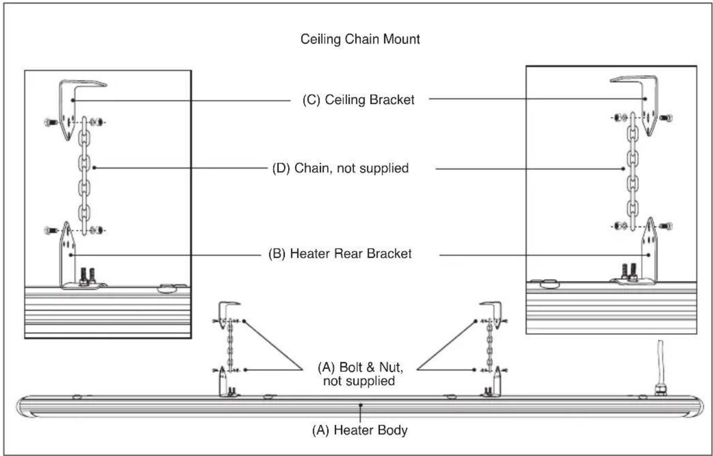 Gasmate EH633B - CEILING MOUNT WITH CHAIN - 1
