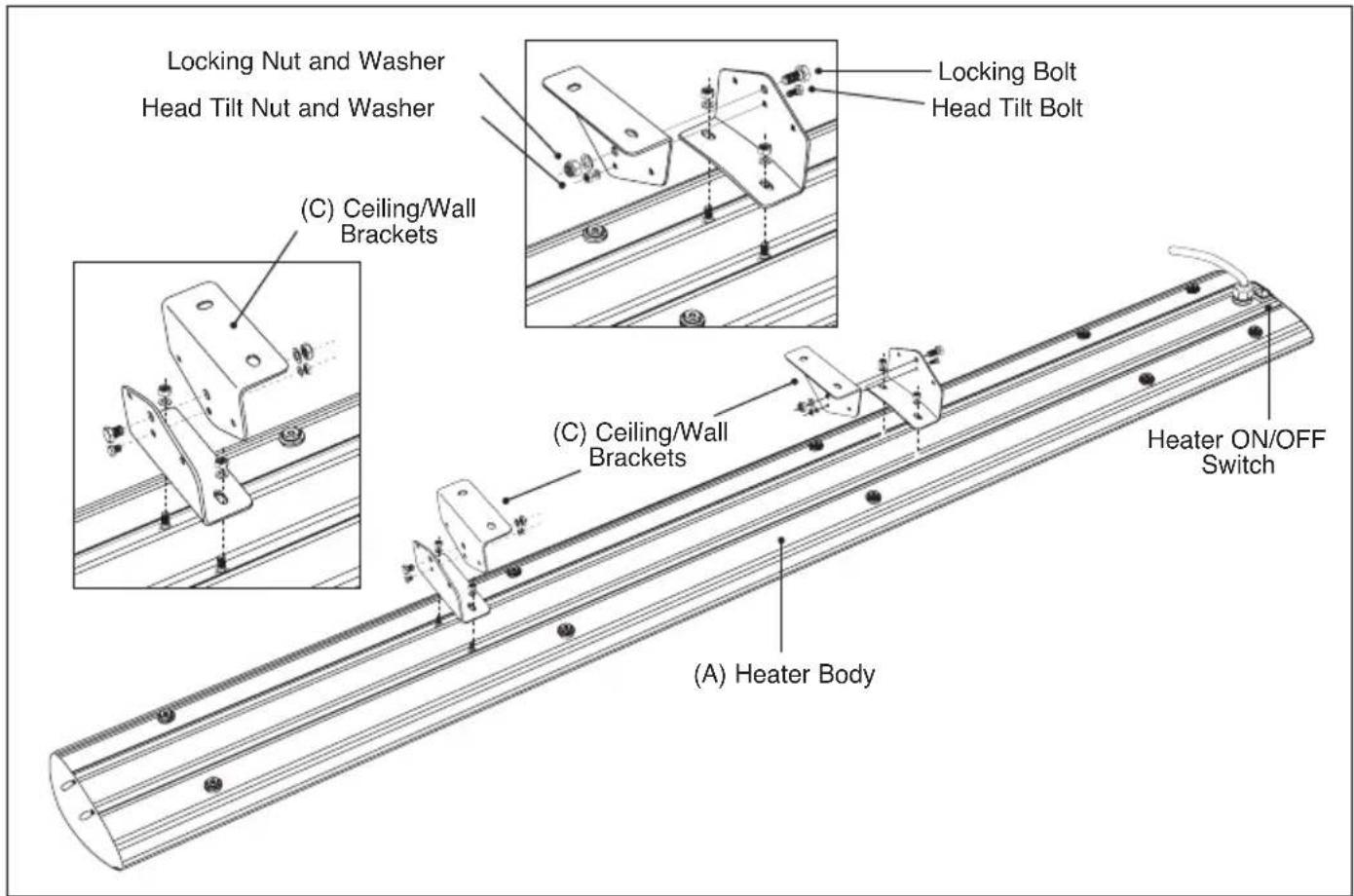 Gasmate EH633B - WALL/CEILING BRACKET ASSEMBLY - 1