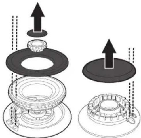 SMEG P1641XA - Correct positioning of the flame-spreader crowns and burner caps - 1