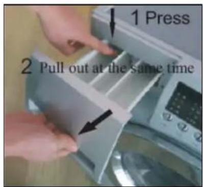 1 Press 2 Pull out at the same time