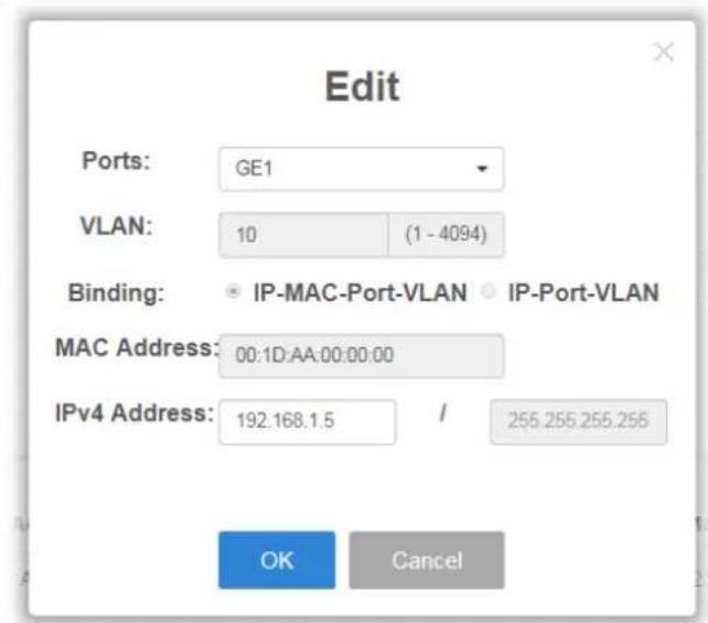 Draytek VigorSwitch G1085 - IV-3-2 IMPV Binding - 2