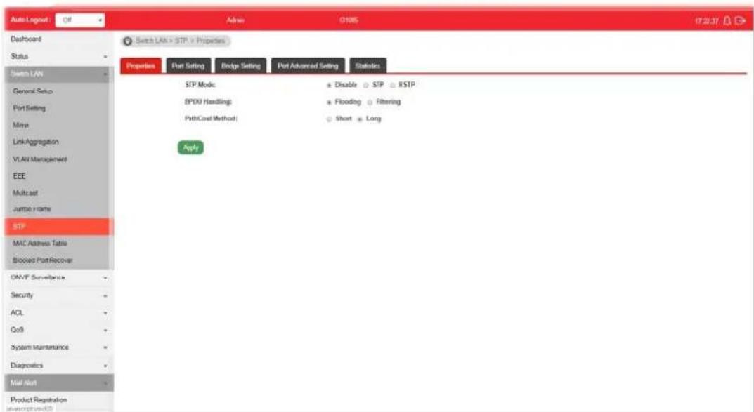 Draytek VigorSwitch G1085 - II-9-1 Properties - 1