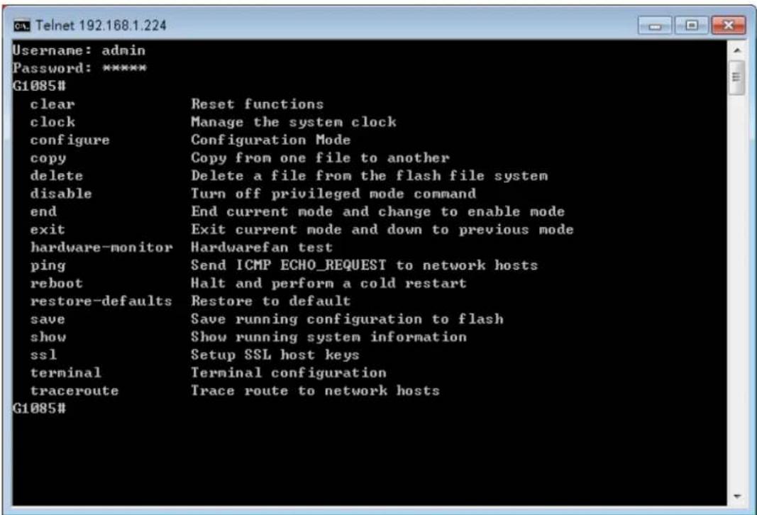 Draytek VigorSwitch G1085 - X-2 Available Commands - 1