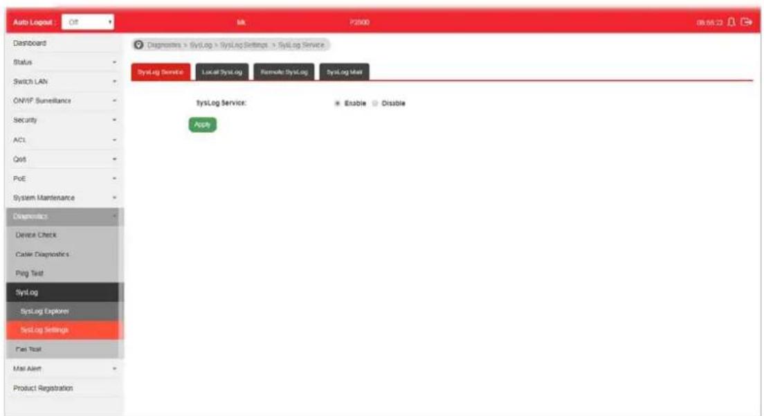 Draytek VigorSwitch P2500 - IX-4-2-1 SysLog Service - 1