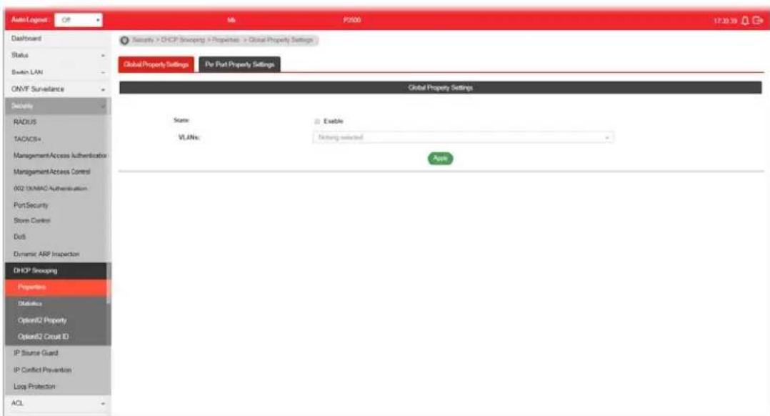 Draytek VigorSwitch P2500 - IV-10-1-1 Global Property Settings - 1