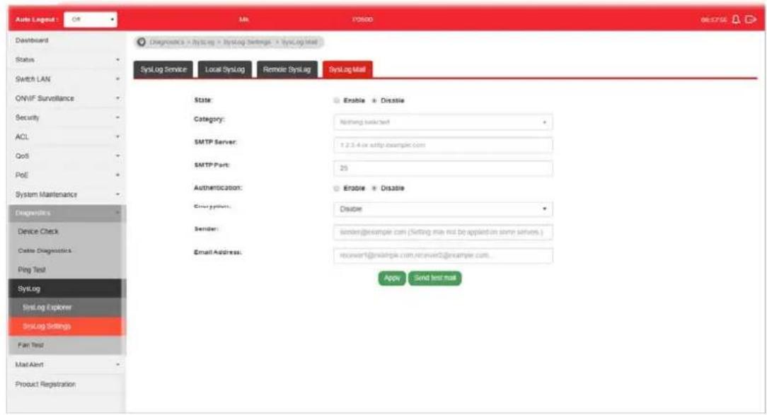 Draytek VigorSwitch P2500 - IX-4-2-4 SysLog Mail - 1
