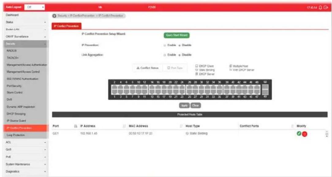 Draytek VigorSwitch P2500 - IV-12 IP Conflict Prevention - 1