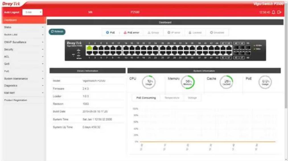 Draytek VigorSwitch P2500 - I-3 Accessing Web Page of VigorSwitch - 2