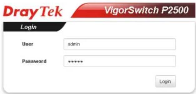 Draytek VigorSwitch P2500 - I-3 Accessing Web Page of VigorSwitch - 1