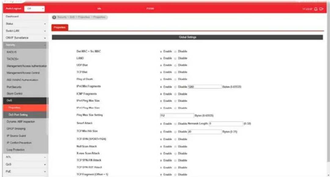 Draytek VigorSwitch P2500 - IV-8-1 Properties - 1