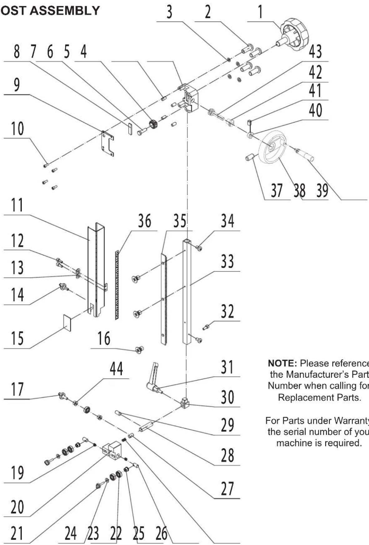 RIKON 10-342EVS - PARTS DIAGRAM - 1
