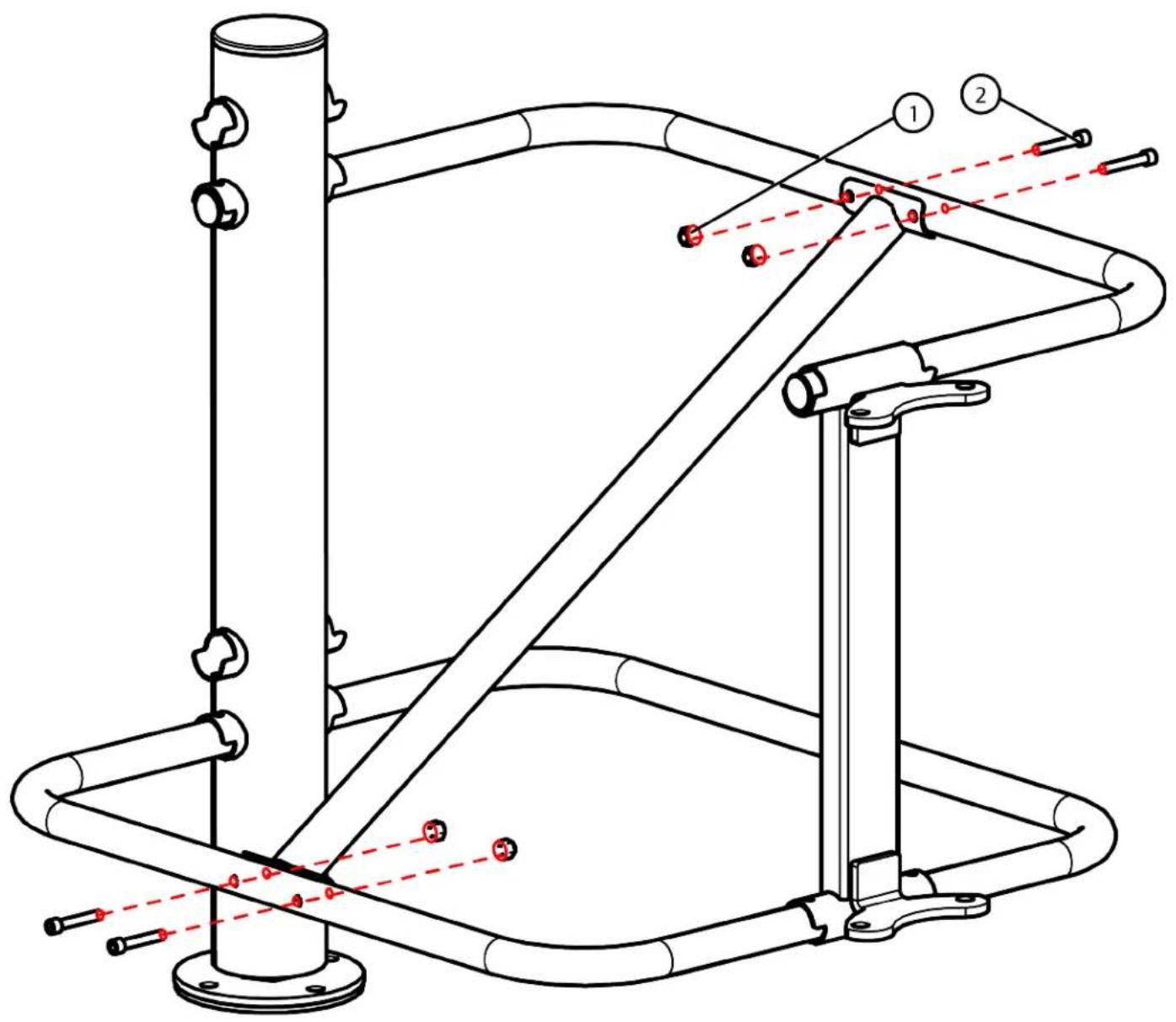 True XFT-400 - Step 16B (Bosu Ball and Roller Rack): - 1