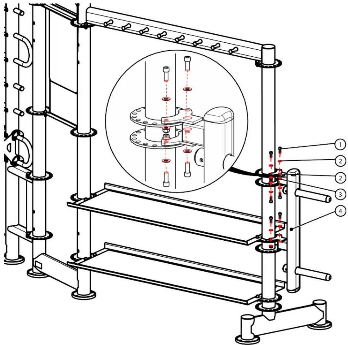 True XFT-400 - Step 21 (Weight Plate Storage Bar): - 1