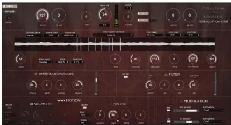 GRAIN AVG BREVOLUTION-DRIN 127 0 64 0 0 0 0 0 0 0 0 0 0 0 0 0 0 0 0 0 0 0 0 0 0 0 0 0 0 0 0 0 0 0 0 0 0 0 0 0 0 0 0 0 0 0 0 0 0 0 0 0 0 127 101 FILTER VOLUME LFO MOTION PAN LFO MODULATION AVG BY: AVG ABSTRACT REGULATION CURRENT AT AMOUNT REGULATION CURRENT