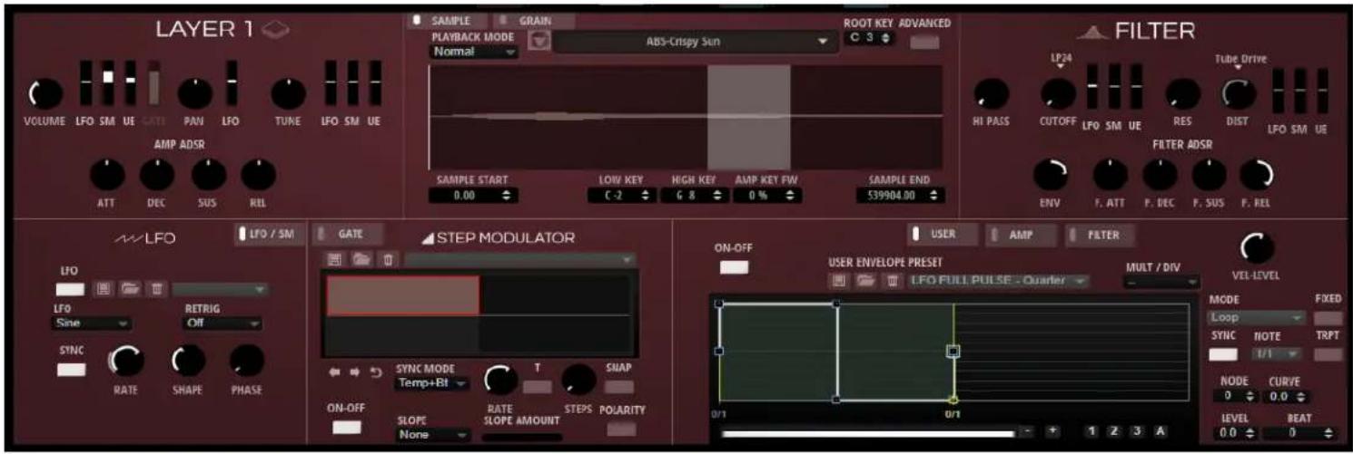 STEINBERG Pad Motion Layers - Grain Layer Parameters: - 2
