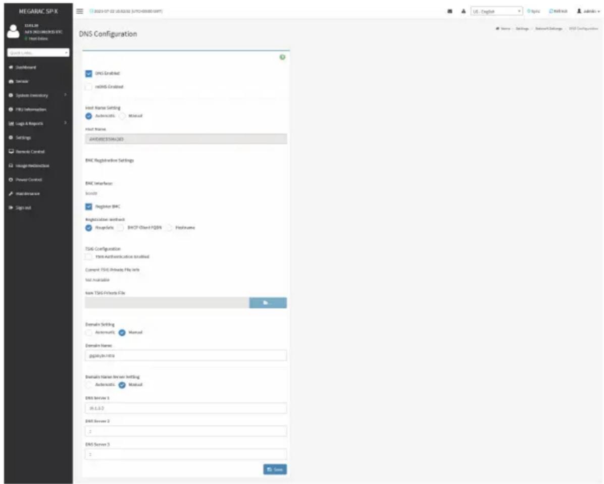 GIGABYTE R113-C10 - DNS Configuration - 1