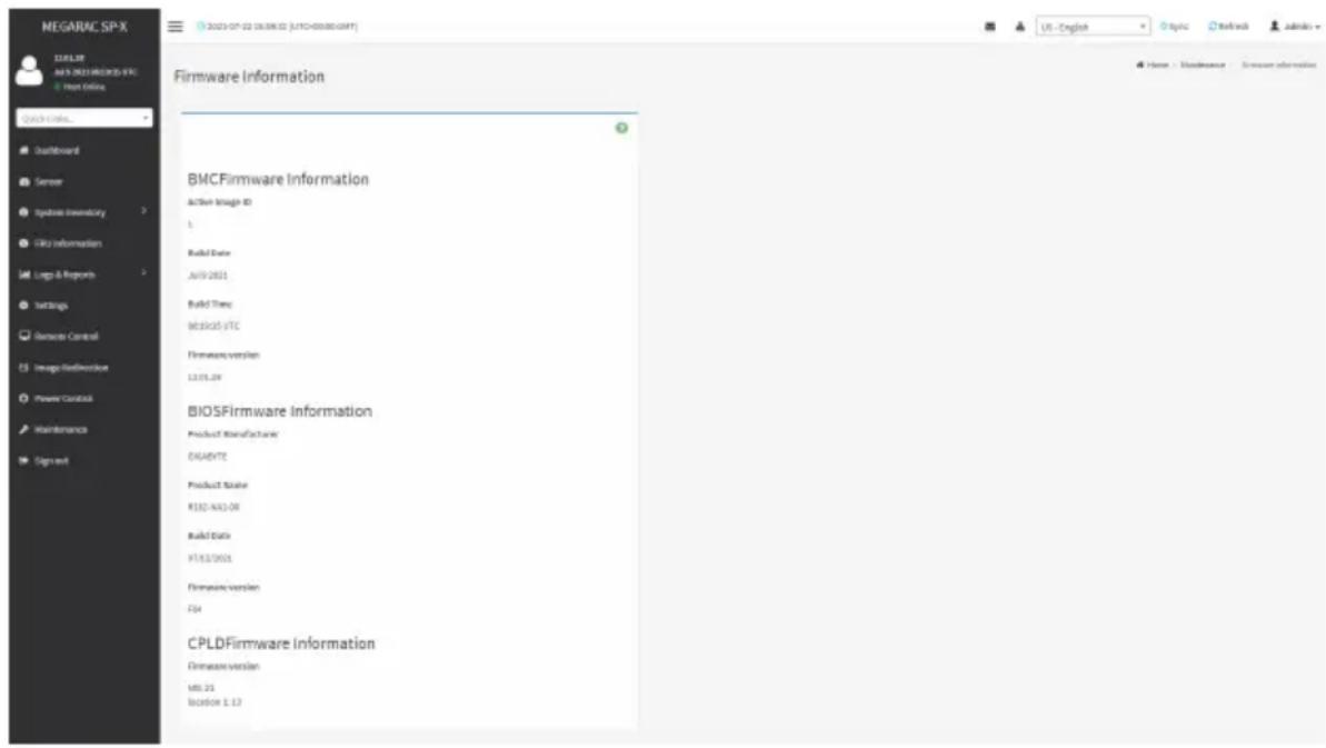 GIGABYTE R183-S95 - 2-10-3 Firmware Information - 1